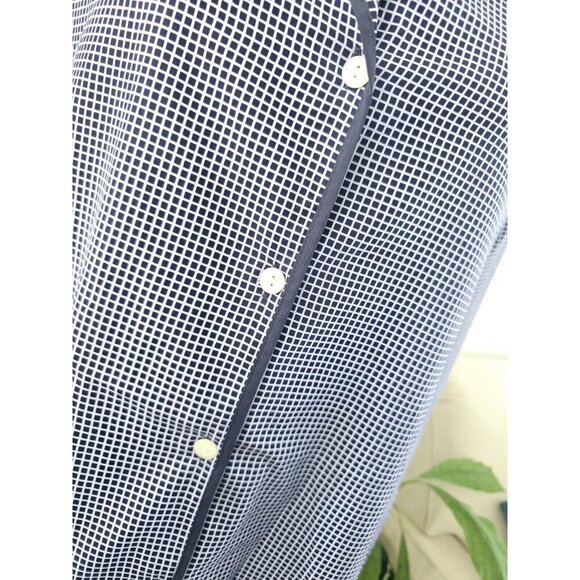 Josie Vintage Blue Long Sleeve Collared Button Up 2 Piece Pajama Set M Medium - Picture 5 of 8